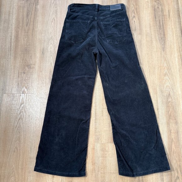 Citizens of Humanity Paloma High Rise Wide Leg Pants Black Corduroy 26 - Picture 7 of 10